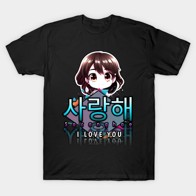 Saranghae - I Love You - Korean Quote T-Shirt by MaystarUniverse